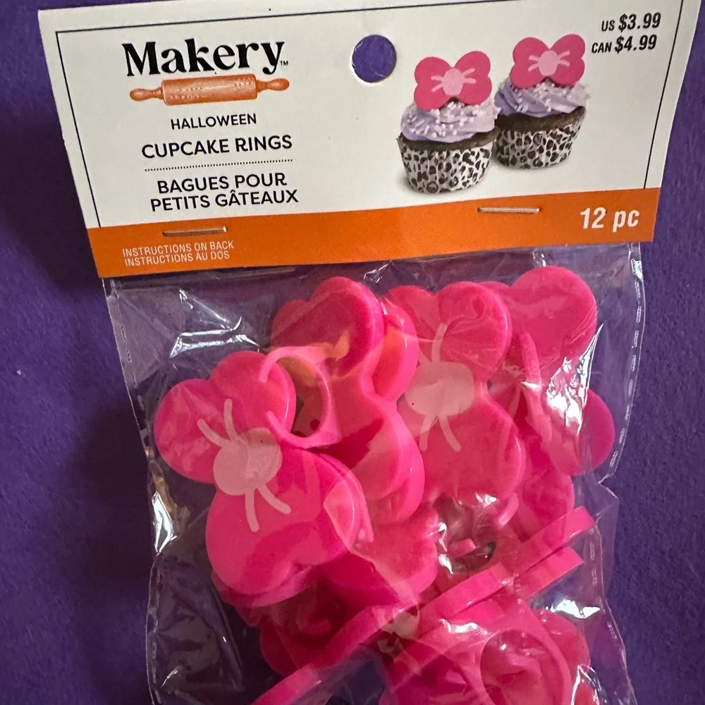 Pink Cupcake Rings - set of 3